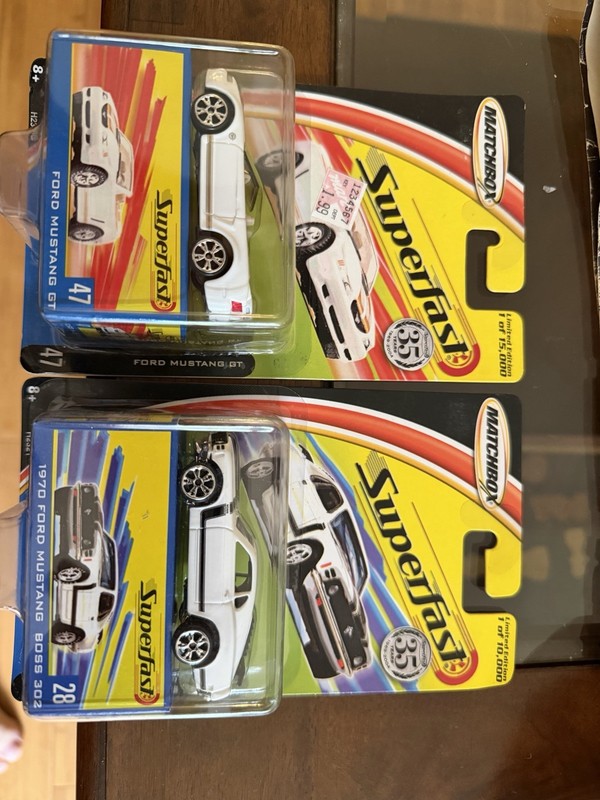 Matchbox Superfast 1:64 Ford Mustang GT & 1970 Boss 302 Lot 2 White LE