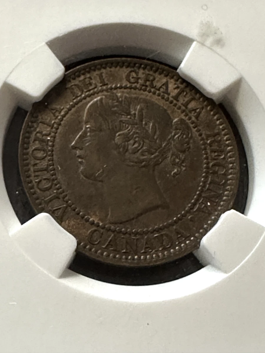 1858  NGC Graded Canadian,  Large ¢1 Cent, **AU-58** #008