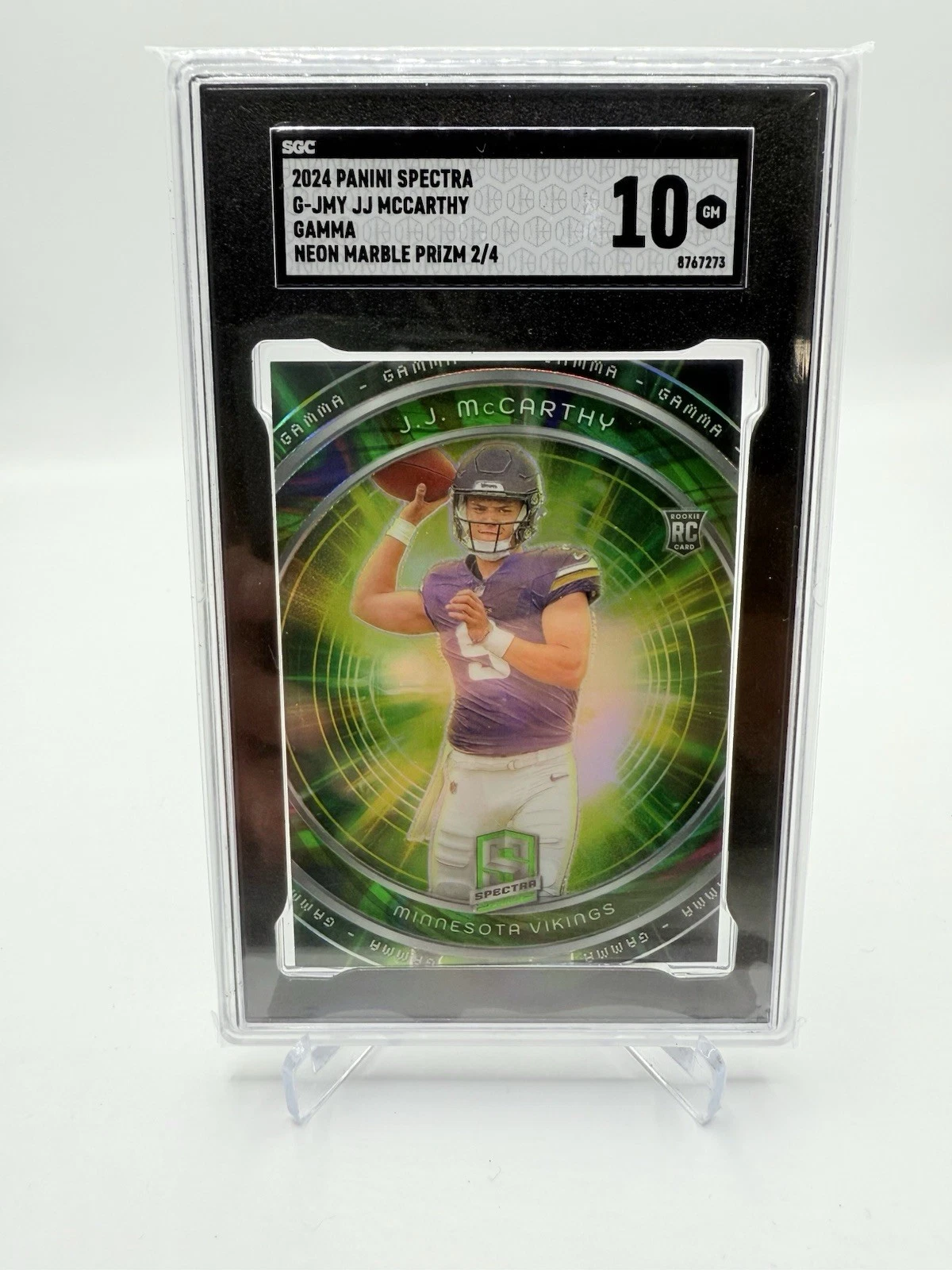 JJ McCarthy Panini Spectra Gamma #GJMY Neon Marble