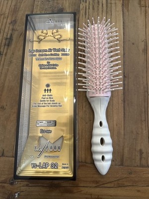 YS Park Hair Brush Lap Doragon Air Vent Styler White/Pink Mix LAP32