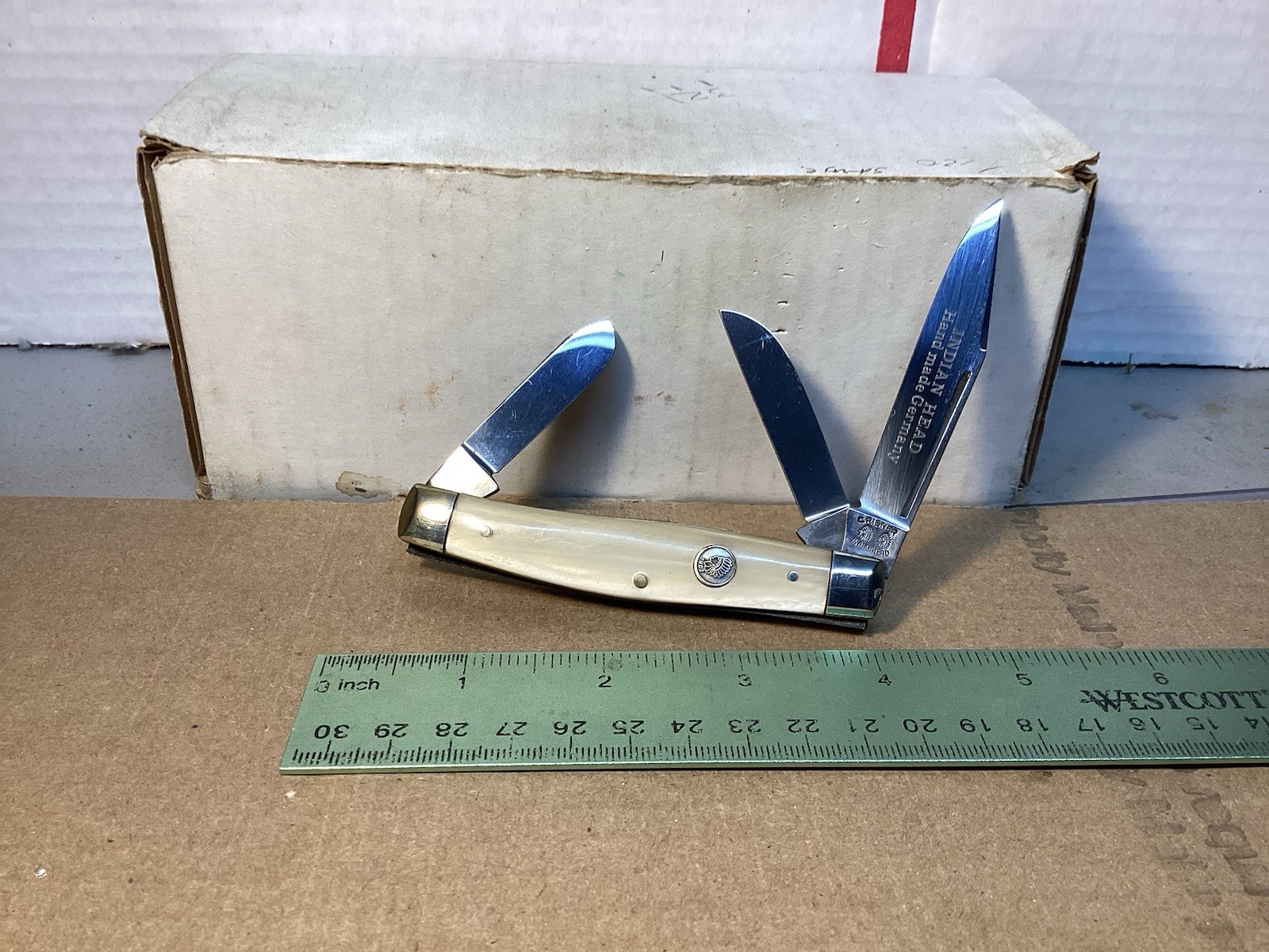 Vintage C. Risner Germany Indian Head Stockman Pocket Knife. 2