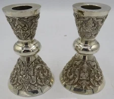 sterling silver candle holder - 592g