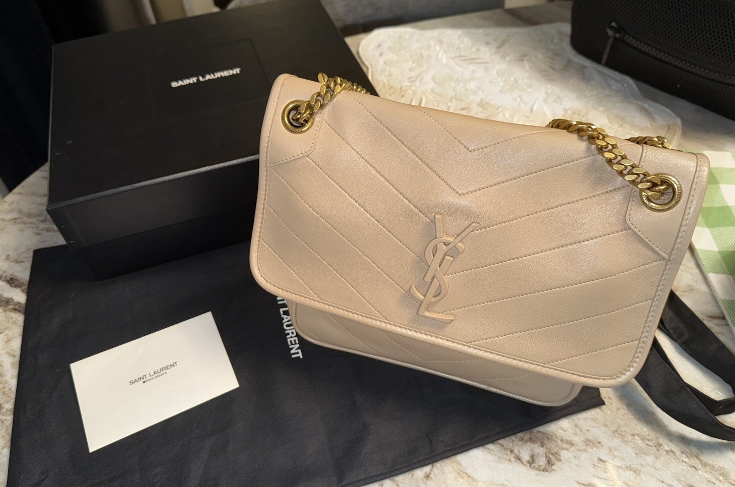 Borsa donna Niki Saint Laurent YSL ottime condizioni pelle marrone medio