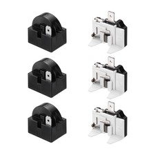 3 Set PTC Refrigerator Starter Relay 4.7 Ohm 1Pin and 1/2HP Overload Protector