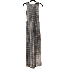 NEUW Maxi Dress Size 6 Gray Shibori Tie Dye Sleeveless Cut Out Pleated Festival