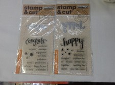 Hero Arts CONGRATS  HAPPY Clear Stamp  Cut Thin Metal Die Set - New