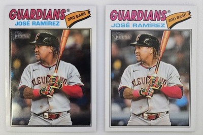 2026 Topps Heritage - José Ramírez #52 - 2 Card Lot - Chrome Insert + Base Card