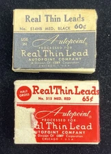 2 Boxes Autopoint MED. Red & Black Real Thin Mechanical Pencil Leads Open