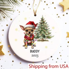 Custom Chihuahua Christmas Memorial Ornament, Custom Pet Christmas Ornament, ...