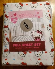 Sanrio Hello Kitty And Friends Valentine's Day Full Sheet Set Red Hearts Sheets