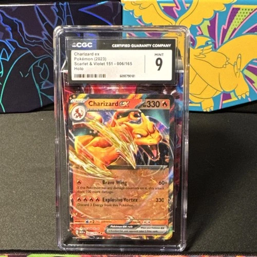 pokemon charizard ex double rare 006/165 sv scarlet & violet 151 holo CGC 9
