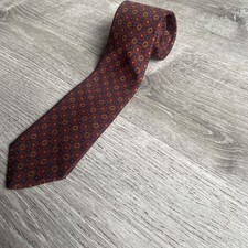 Vtg Brooks Brothers Makers Repp Weave Silk Neck Tie Made USA Red Paisley Dress
