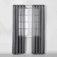 Made By Design 2pk Light Filtering Window Curtain Panels 42"x63" Each- Gray