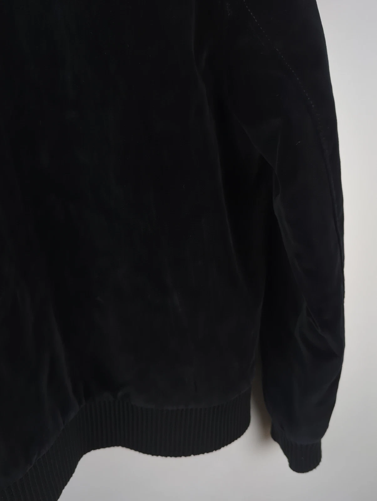 OFFICINE GENERALE Men's Sz US S Black Velour Velvet Zip Bomber Jacket image 10