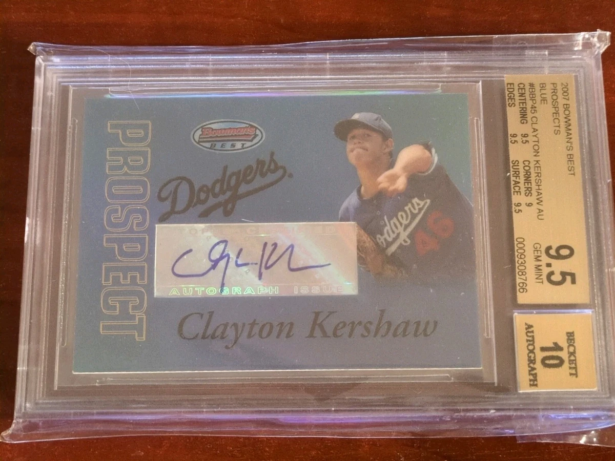 Bowman Clayton Kershaw Autographed Baseball Sports Trading Cards 