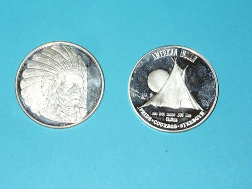 AMERICAN INDIAN PRIDE COURAGE STRENGTH 1 troy oz .999 fine silver uncirculated