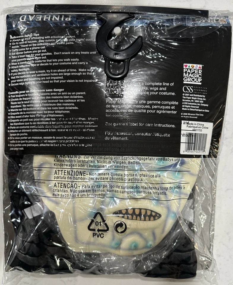 Disfraz HELLRAISER Cabeza de Alfiler Niño CON Máscara y Guantes, Talla XL (14-16), NUEVO Foto 4 de 4