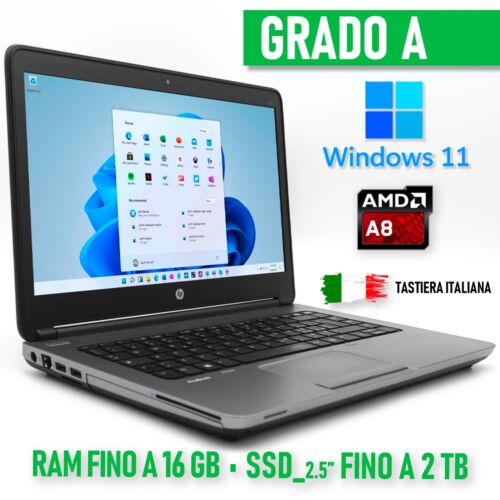 PC Computer Portable Notebook Laptop HP 645 G1 AMD A8 Windows 11 Pro Business - Picture 1 of 9