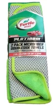 Turtle Wax 2pk 16"x16" Platinum Wash & Dry Microfiber Towels Gray/Green NWT