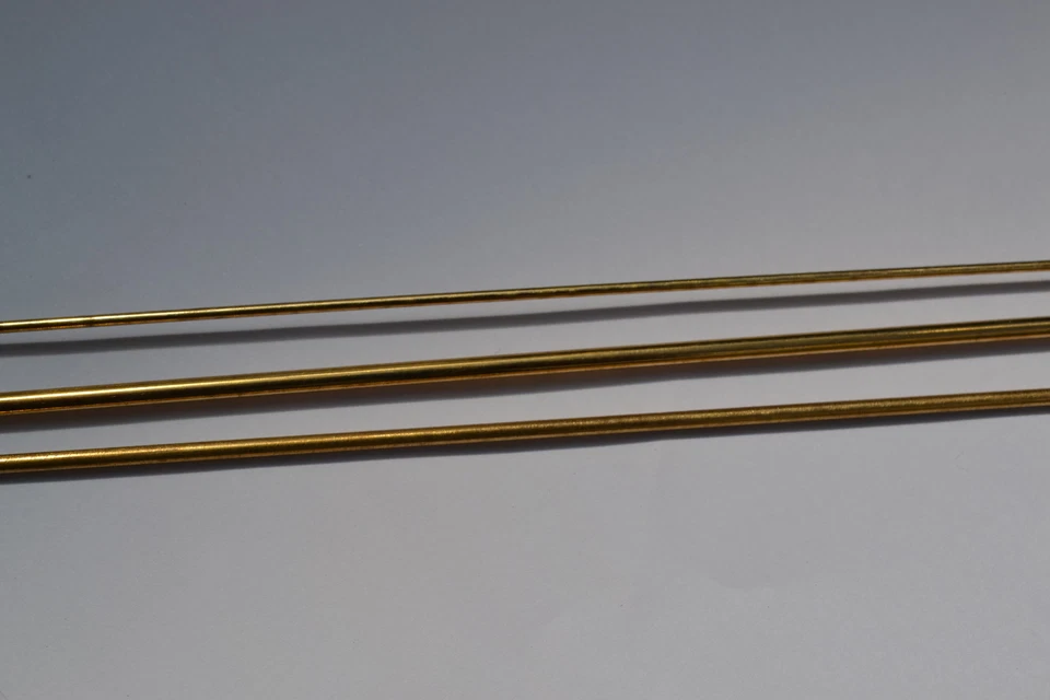 brass bar rod shaft wire 2mm diameter 250mm long x2 model makers engineer