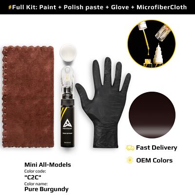 Touch up Paint for Mini Code: C2C Pure Burgundy Fast Drying Scratch Repair