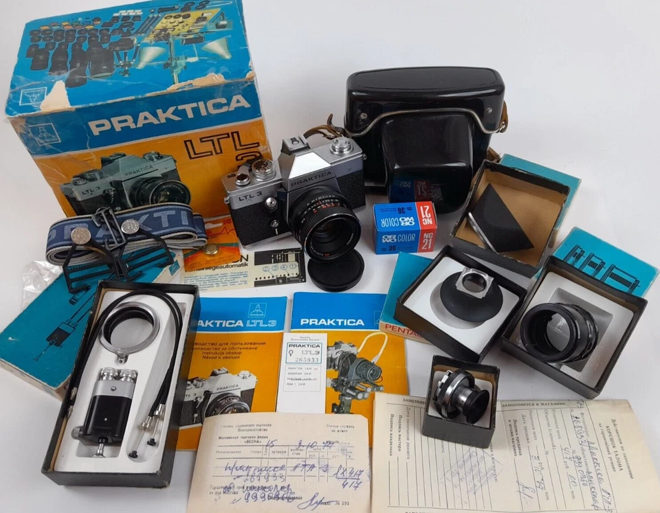  MC PANCOLAR F/1.8 50mm red scale Lens PRAKTICA LTL-3 Film Camer BOX accessories - Image 2 of 4