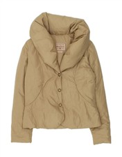 Marlboro Classics Womens Padded Jacket Uk 14 Large Brown Polyester Au89