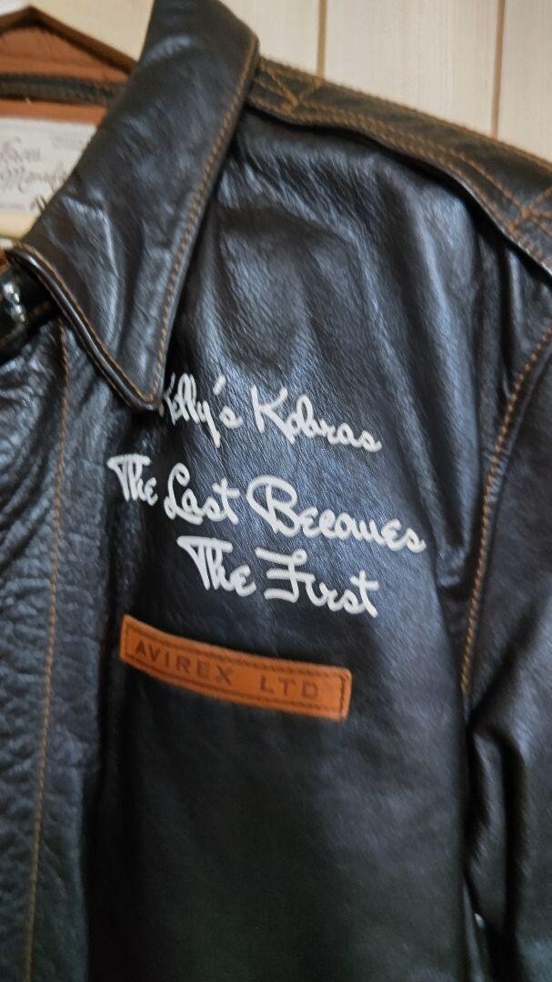 AVIREX Flight Jacket Horsehide Leather 494th Bomb Group Brown