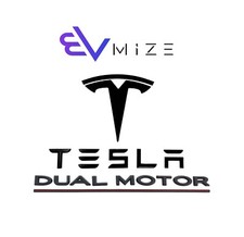 Tesla Model Y Model 3 T Logo Dual Motor Letters Highland Emblem Set Matte Black