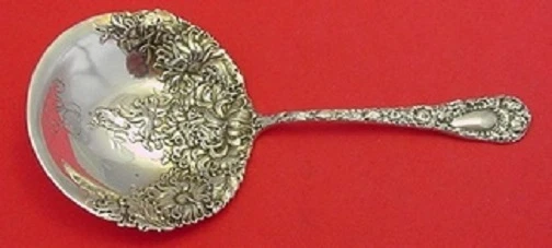 Chrysanthemum by Durgin Sterling Silver Nut Spoon Fancy 5 1/8" Serving Heirloom