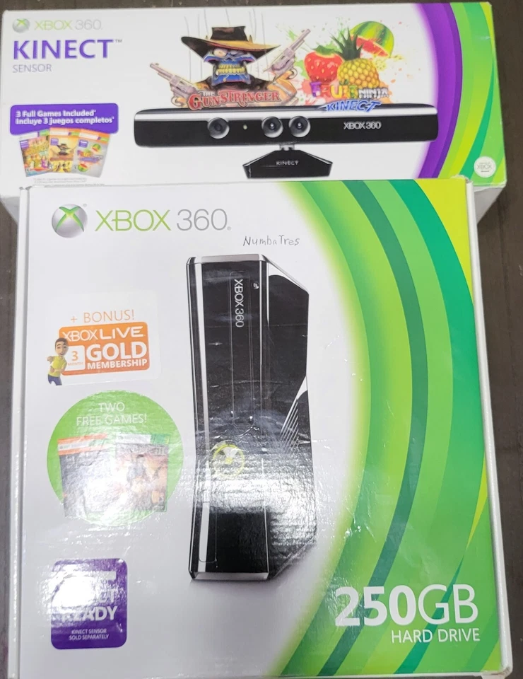 Microsoft Xbox 360 Kinect Holiday Bundle 250GB Glossy Black Console - Image 3 of 4