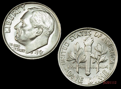 1 Pcs 1961 10c Roosevelt Silver Dimes BU Coin