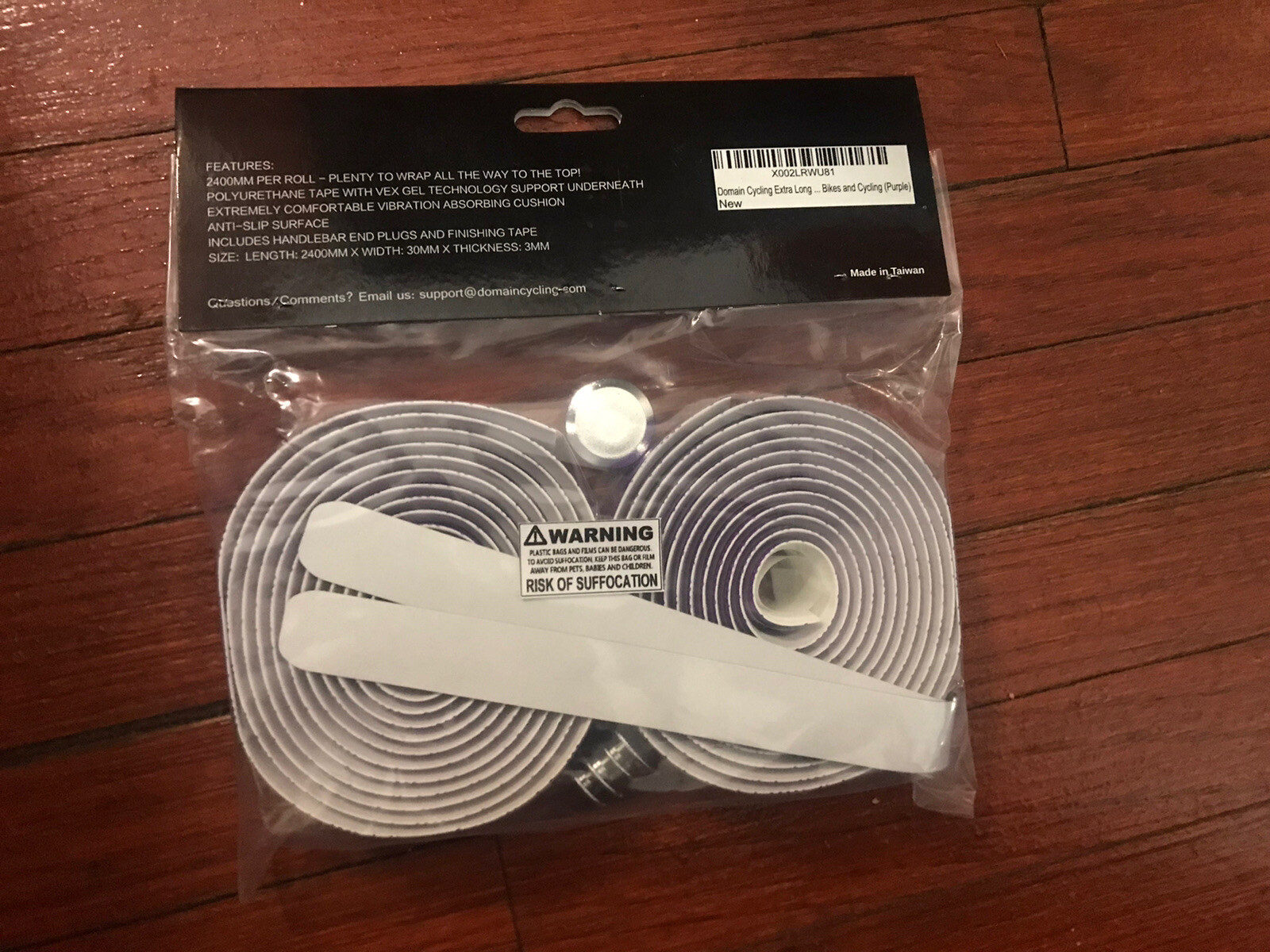 Domain Cycling Extra Long Gel Road Bike Handlebar tape in Purple