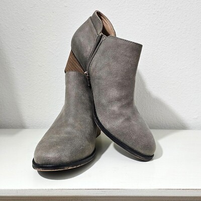 LifeStride Womens Sz W Blake Zip Ankle Bootie Western Comfort Casual  Boots