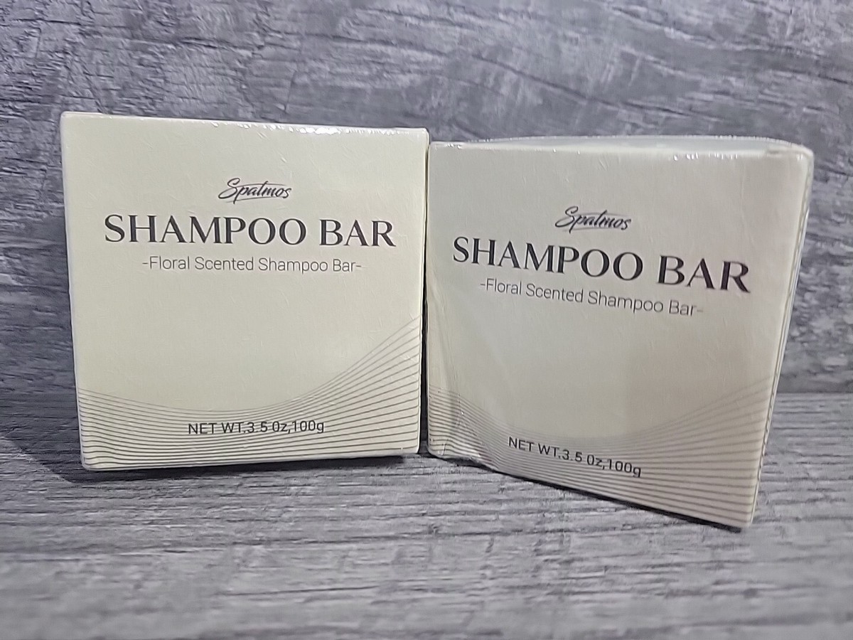 2X Spatmos Shampoo Bar W/ Soap Bag Deep-Cleaning Floral Scented