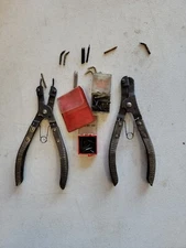 VINTAGE K-D TOOLS 445, 446, INSIDE & OUTSIDE SNAP RING PLIERS W/ extra TIPS USA