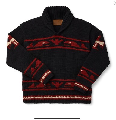 NWT Filson LIMITED EDITION Handmade Sweater Blue/Red Eagle