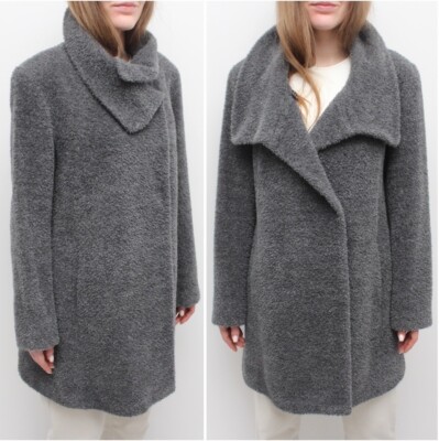 Women's Cinzia Rocca Icons Alpaca Wool Midi Coat Overcoat made in ITALY US10 ~M