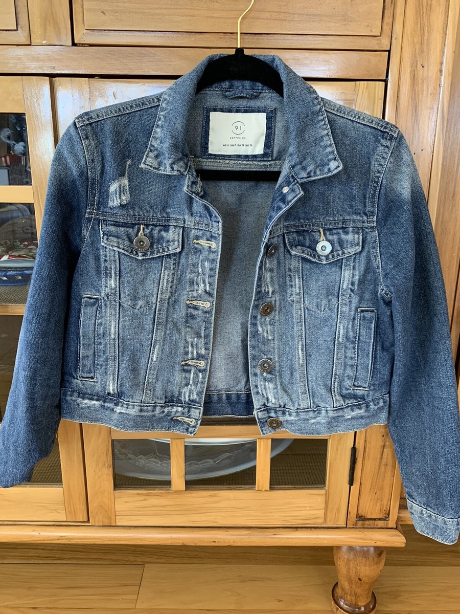 91 Cotton On Women's Size 2 Distressed Denim Jacket | eBay 91 Cotton On Women's Size 2 Distressed Denim Jacket | eBay