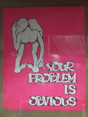 YOUR PROBLEM IS OBVIOUS 1970s ビンテージ USA製 your problem is obvious Vintage Black Light Poster 1970'sInv#G7528