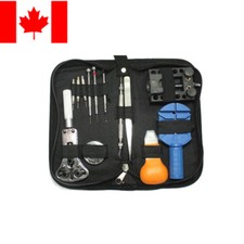 13pcs Watch Repair Tool Kit Opener Link Remover Spring Bar Hammer + Back Case
