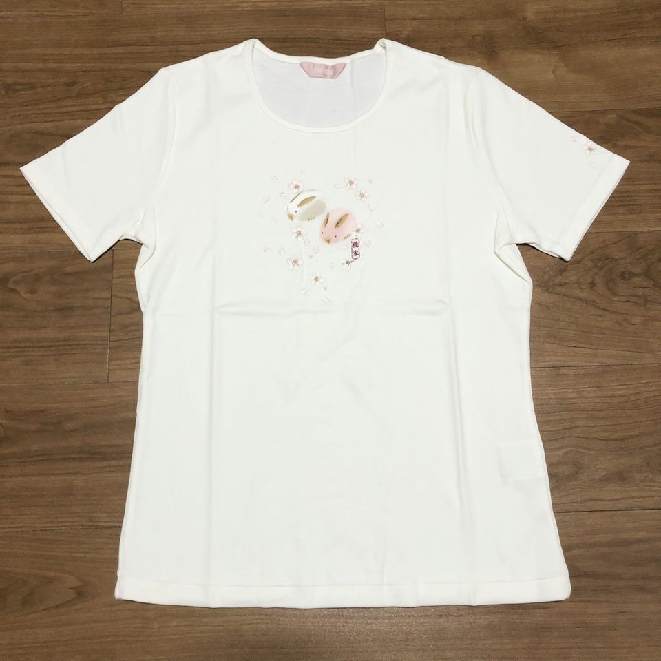 Pink House Japanese Pattern TShirt Cherry Blossom And Rabbit Print