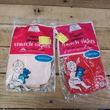 VTG 1970 Empire Shield Baby Infant Stretch Tights Red Pink New NOS