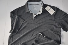 Tommy Bahama Polo Shirt Shoreline Surf Rider Solid Coal Black SS New Medium M