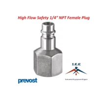 5 Pack Prevost 1/4" NPT High Flow Safety Tapered Female Thread Plug ERP 076201