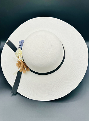Terra White Panama Hat/Handwoven Hat made with Toquilla  display picture 1