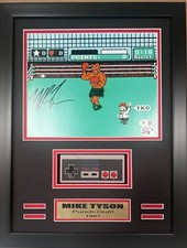 Mike Tyson "Punch Out" Autographed Photo w Controller Frame