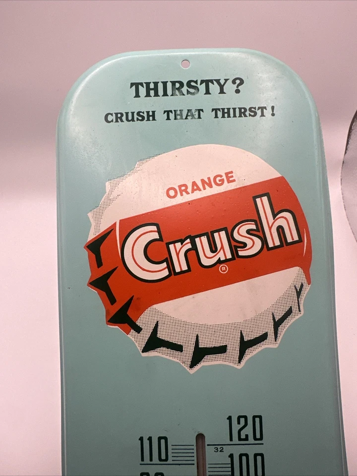 NICE ORANGE CRUSH THERMOMETER ADVERTISING SIGN - Image 2 of 4
