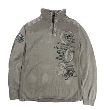 Top Camp David Green Label „“ Herren Troyer-Pullover Gr. L in Beige-Braun