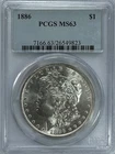 1886 Morgan Dollar, MS 63 PCGS, NR